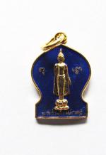 [A01940] เหรียญพระร่วงโรจนฤทธิ งานนมัสการพระปฐมเจดีย์ 2535 กะหลั่ยทองลงยาสีน้ำเงิน